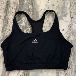 Adidas black sports athletic bra black